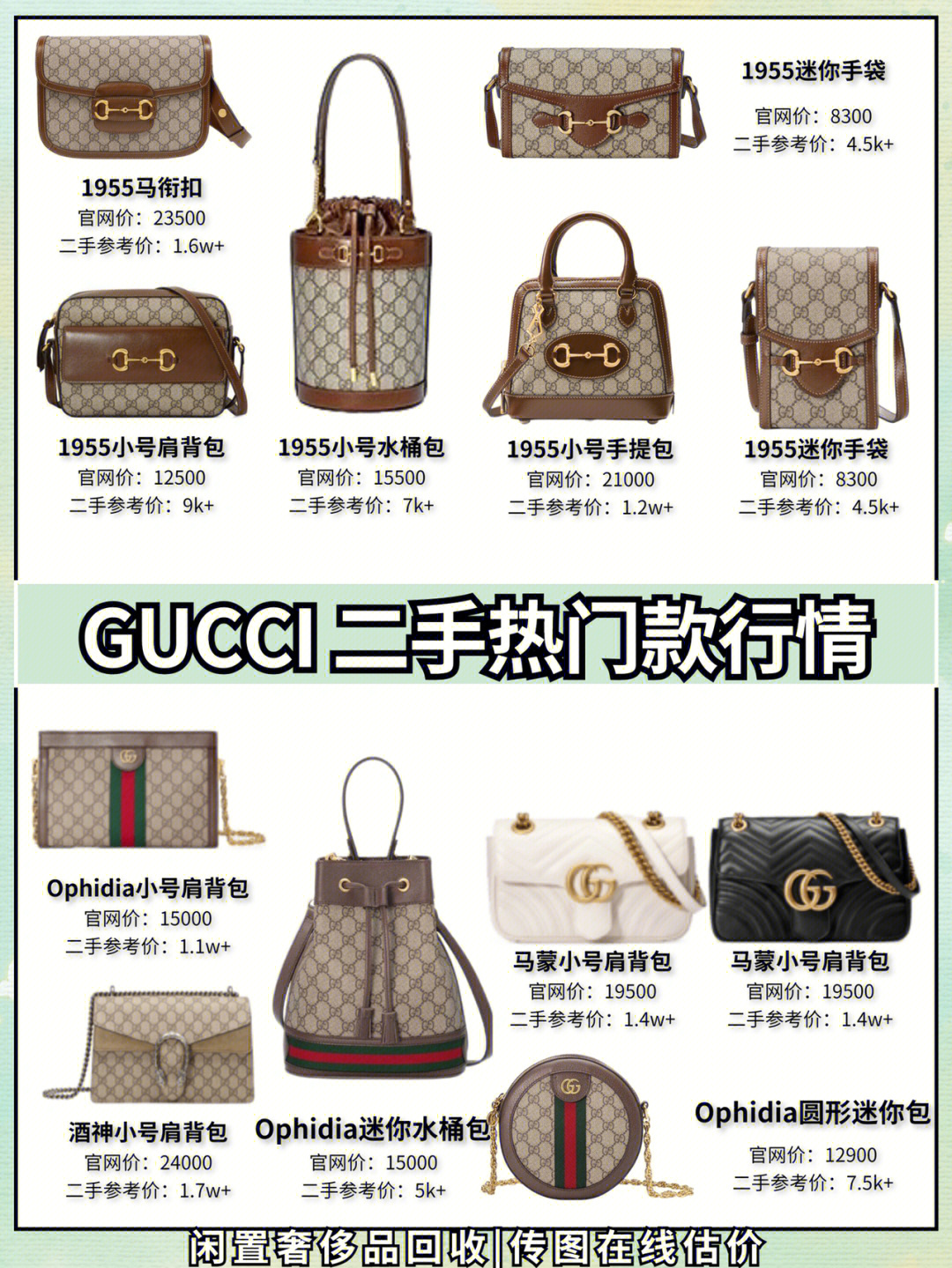 2202年gucci官网最近价格及二手行情价