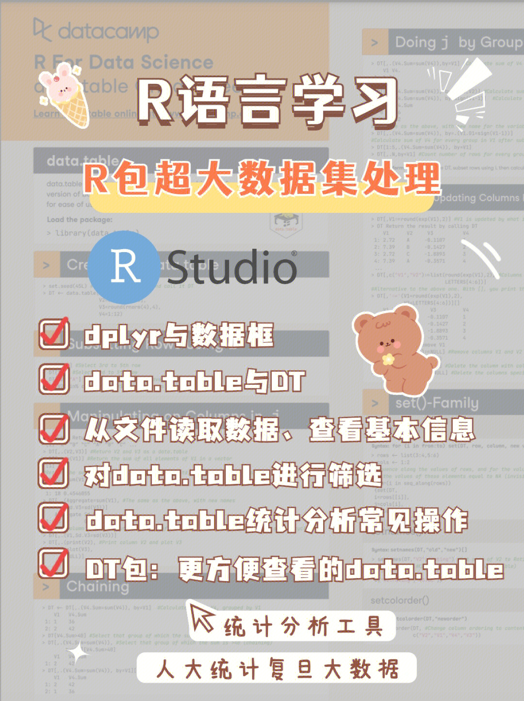 r语言学习 大数据集处理 必备掌握r包
