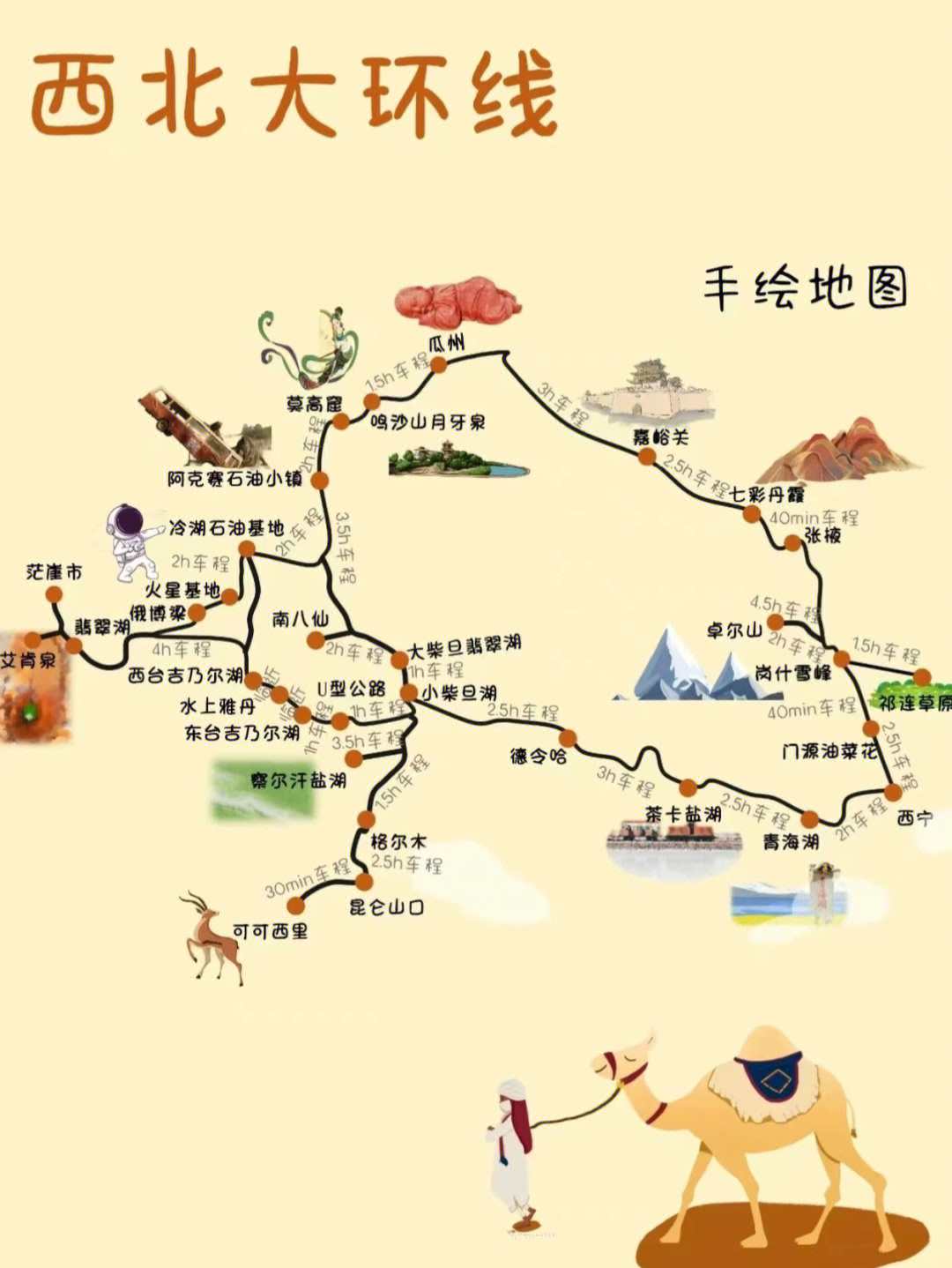 青海旅游景点分布图图片