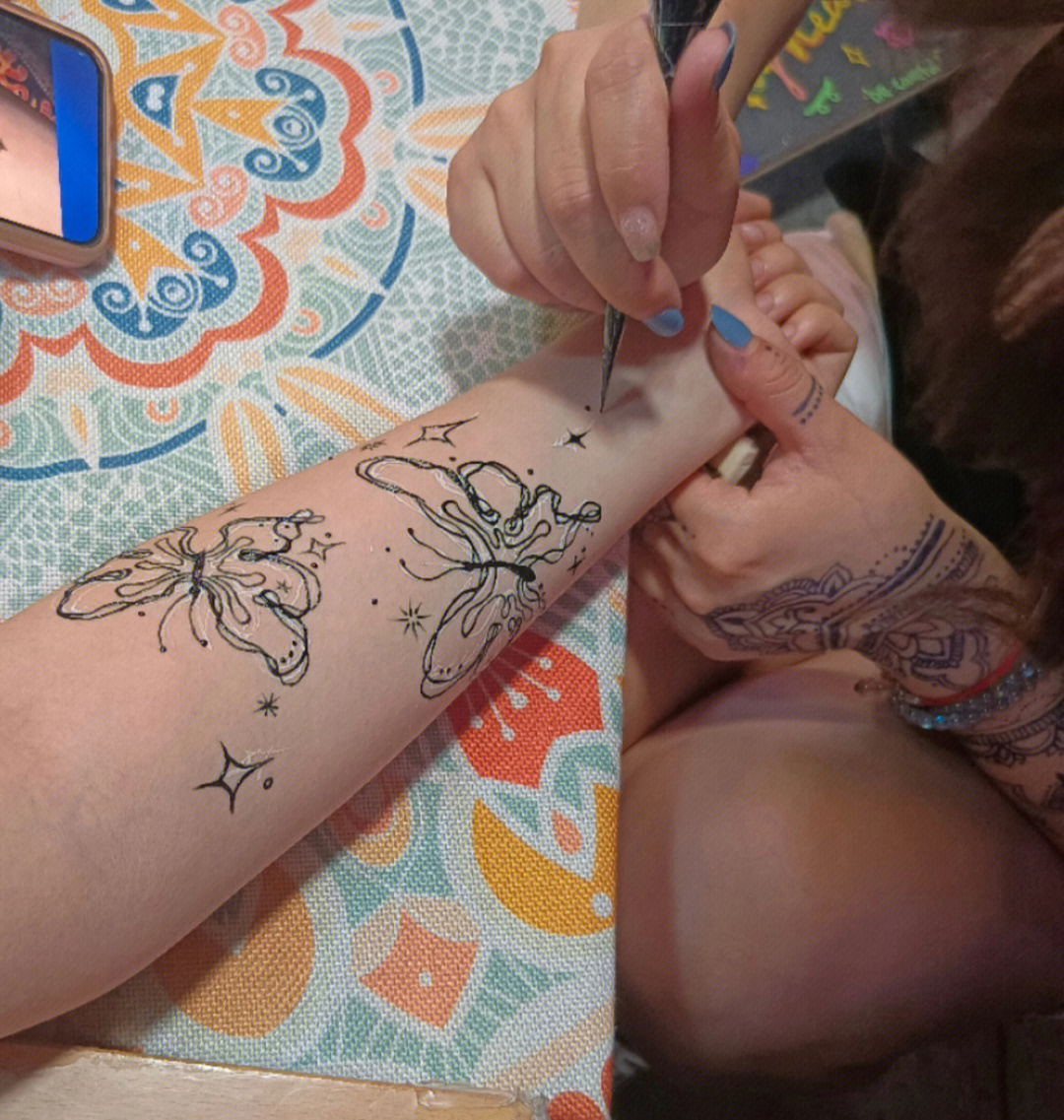 海娜手绘纹身体验