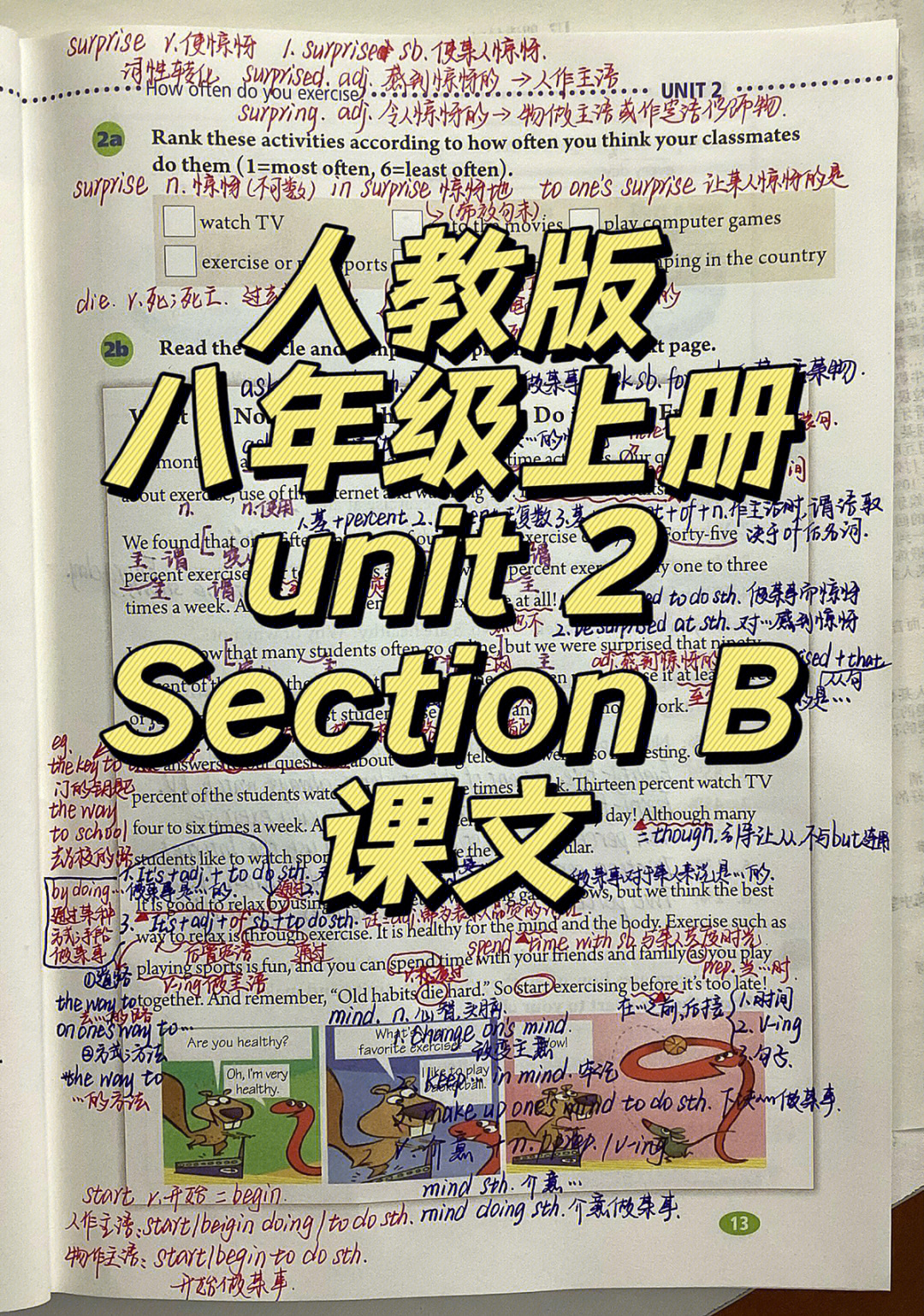 人教版英语八年级上册unit 2 section b课文讲解笔记来啦!