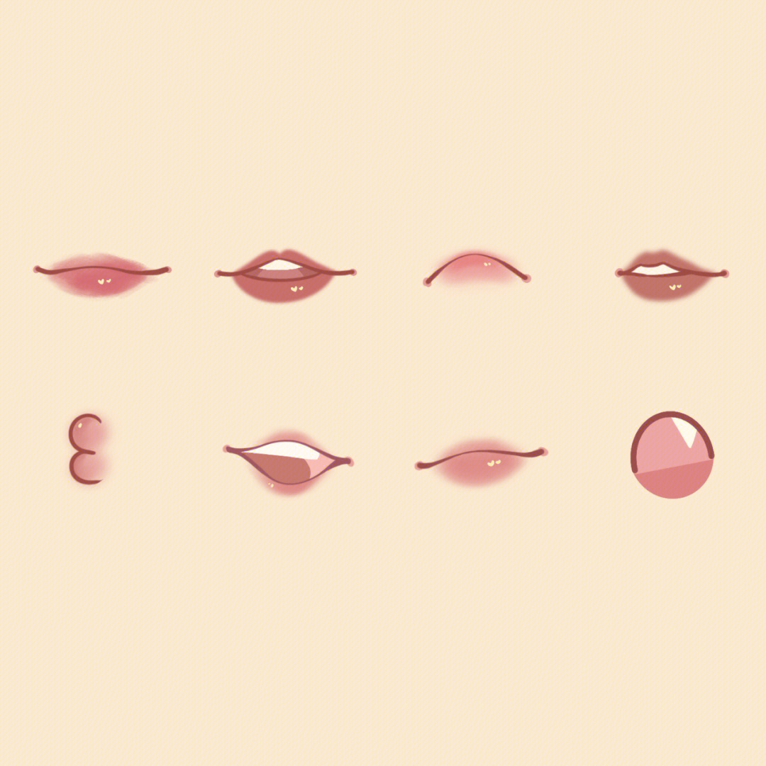 二次元咬嘴唇画法图片