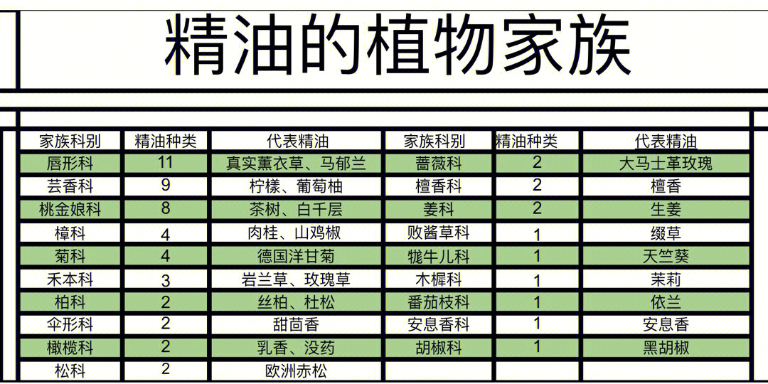 ifa第二章精油的植物家族科别