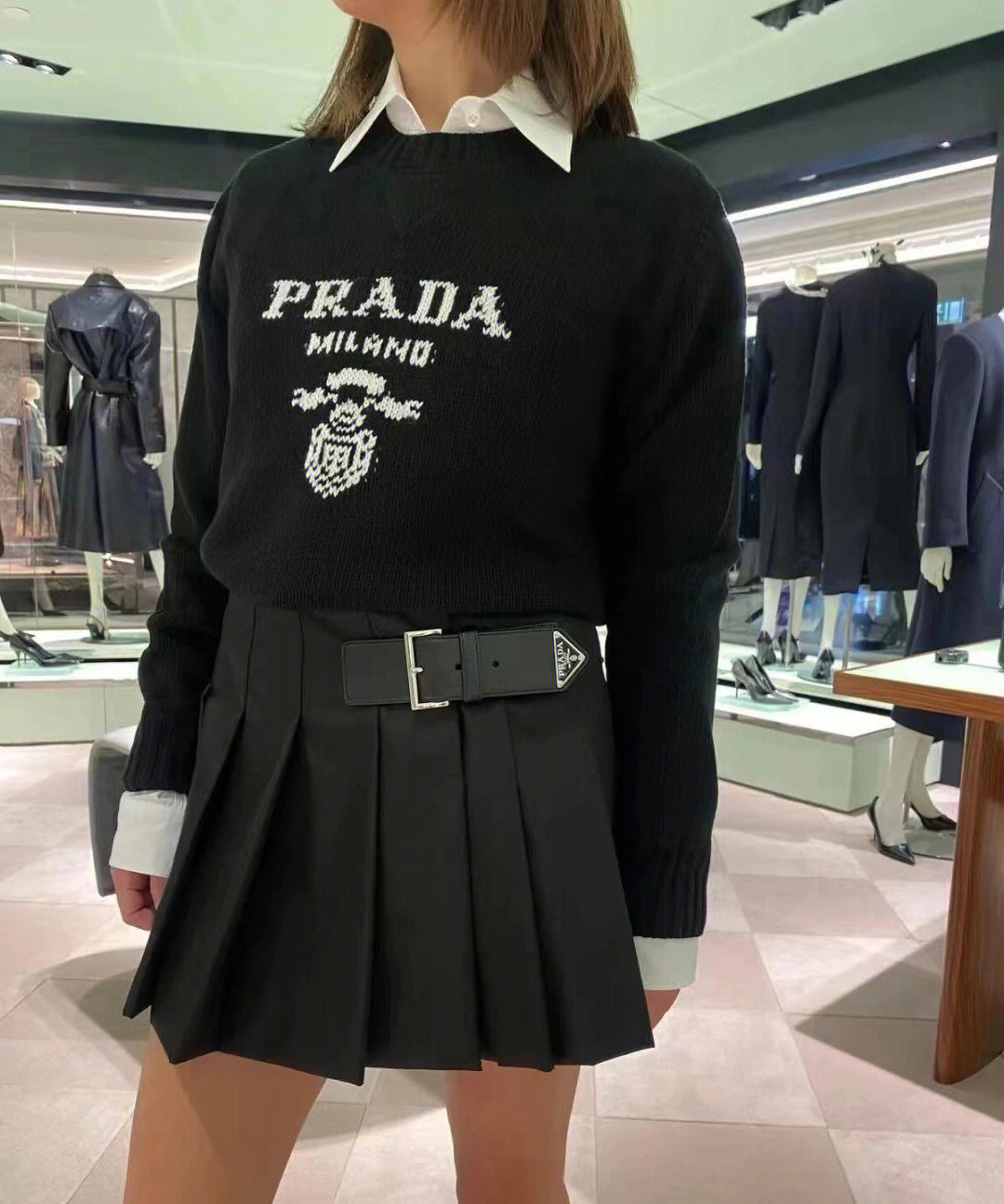 2022秋冬 新款刺绣字母logo#普拉达prada#prada#秋冬毛衣#prada