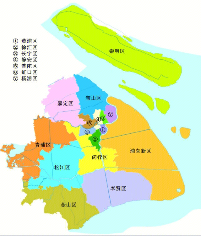 上海中心城区区划图图片