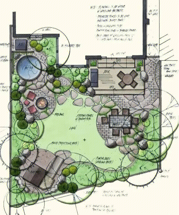 国内外庭院花园设计平面图分享3