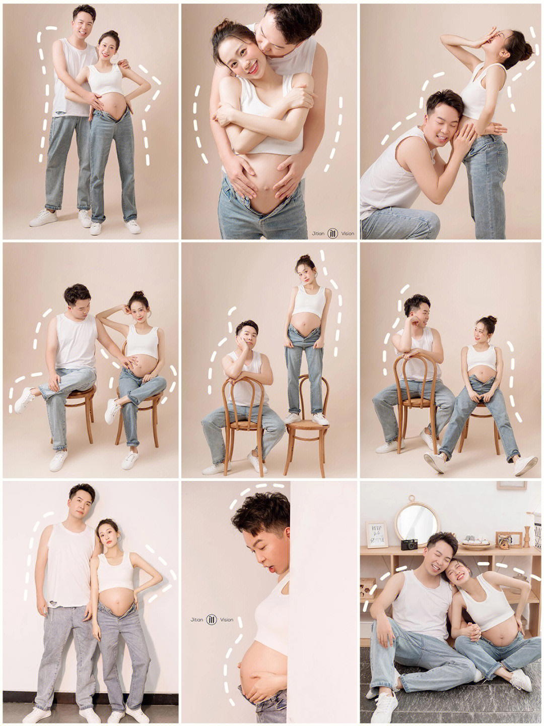 夫妻合拍孕妇照姿势73超甜万能pose