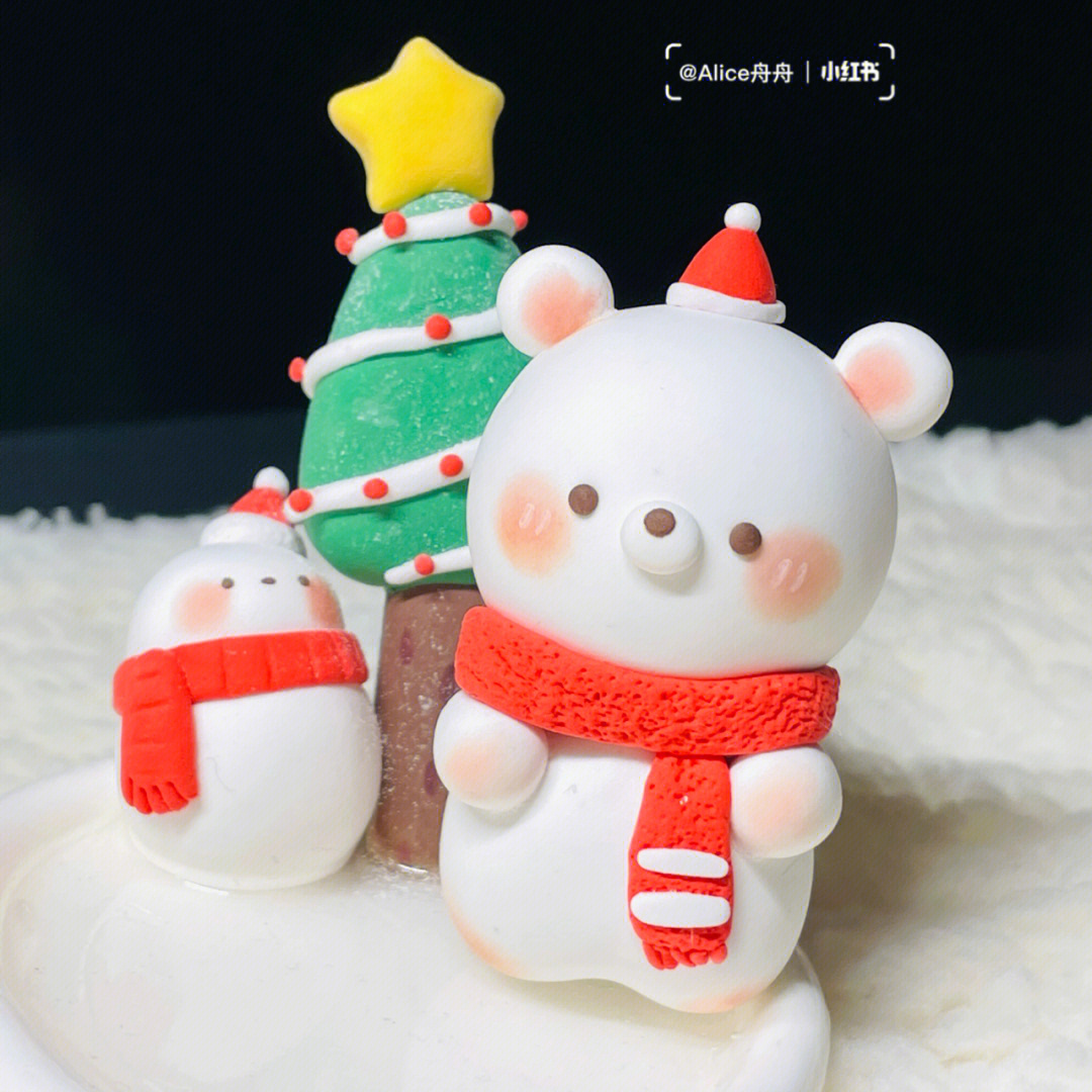 圣诞90小熊→超轻粘土