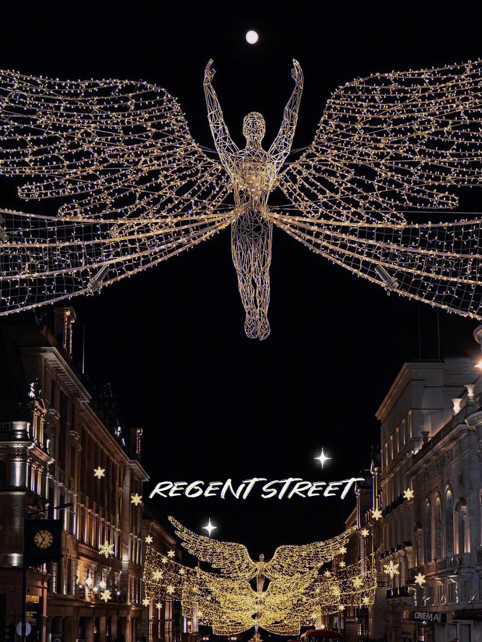 英国圣诞点灯摄政街的天使灯真的太美了78