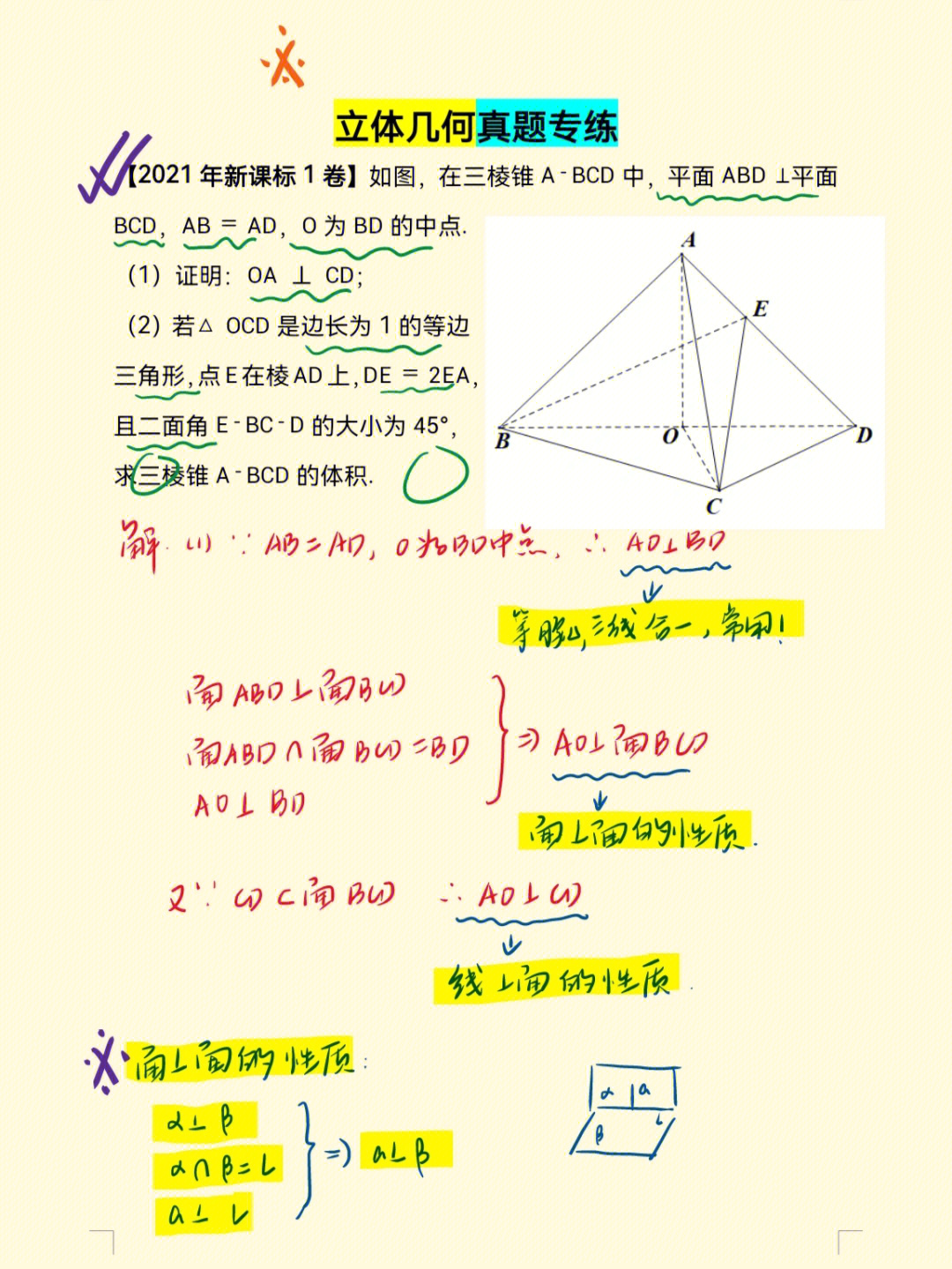 立体几何七大解题技巧图片