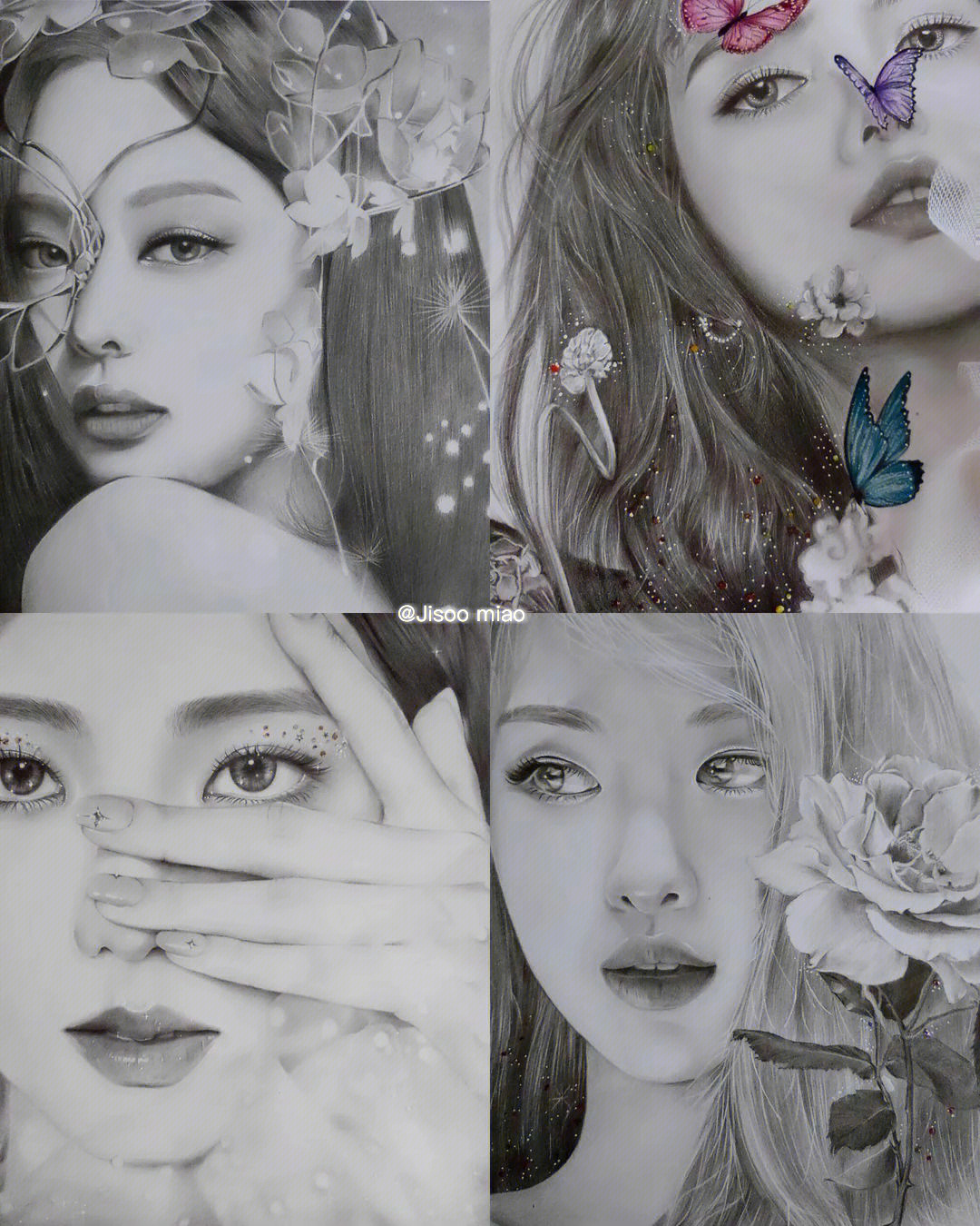 画blackpink素描画图片