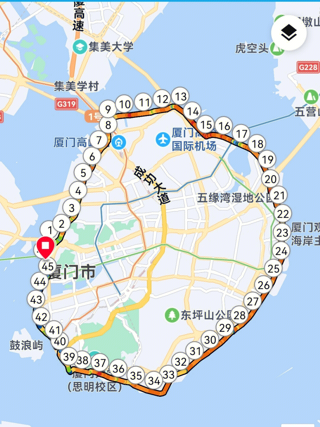 厦门马拉松路线图片