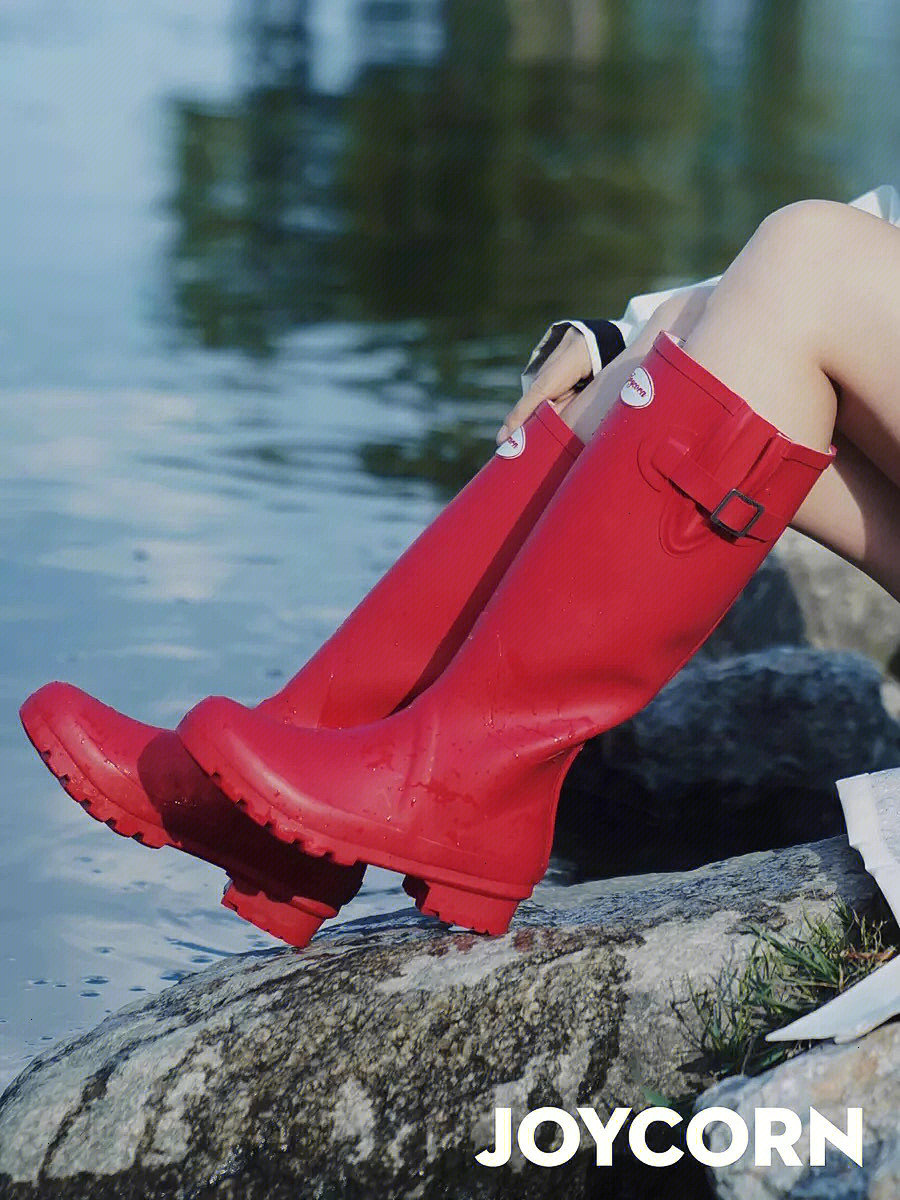 户外,城市统统cover经典红英伦风高筒雨靴舒适柔软天然橡胶时髦精的