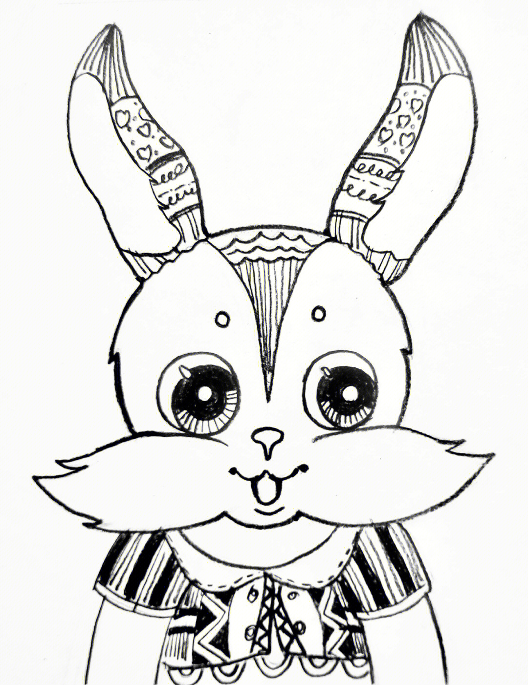 线描兔子教案图片