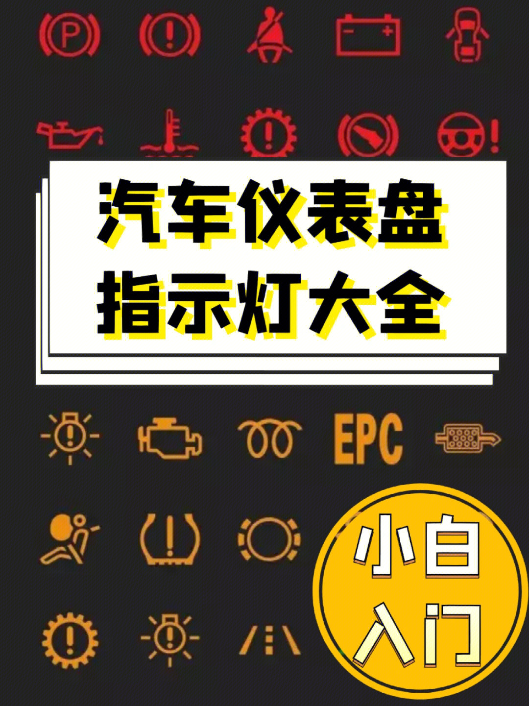 这份汽车仪表盘上的指示灯图解大全,学前必看～没接触过的小伙伴也不