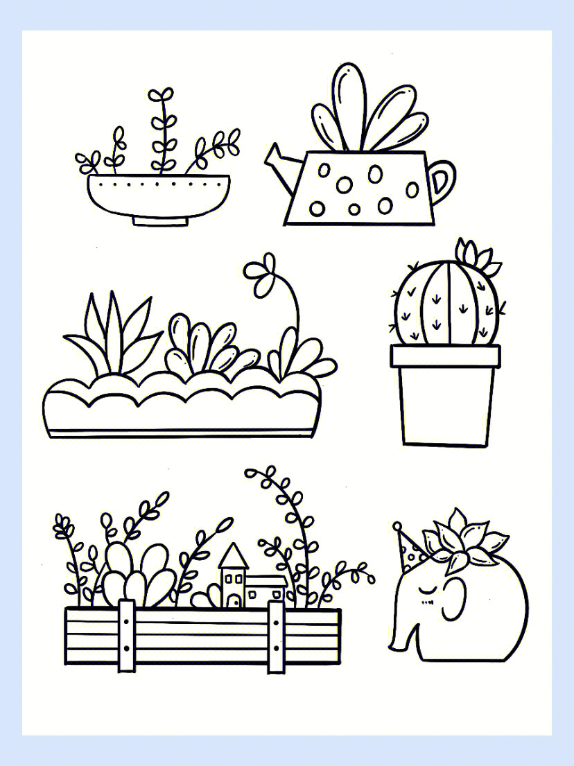 小植物简笔画校园图片