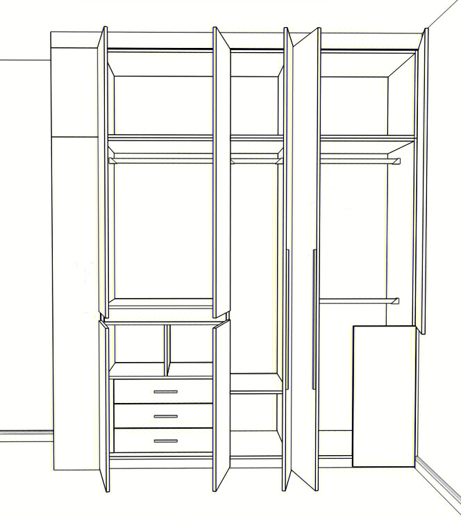 平面图衣柜的画法图片
