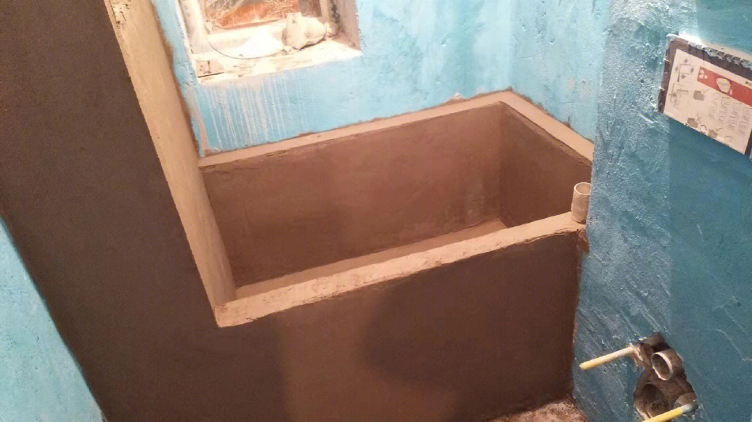 水泥自己砌浴缸流程图片