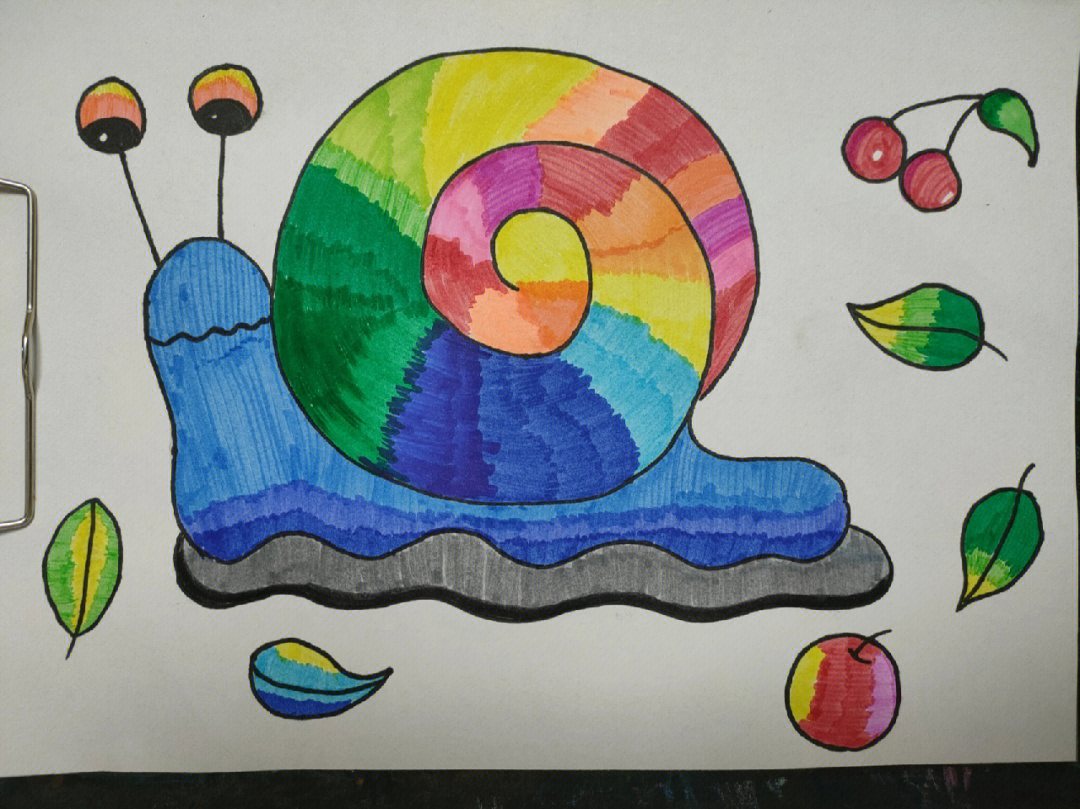 二年级美术课画蜗牛图片