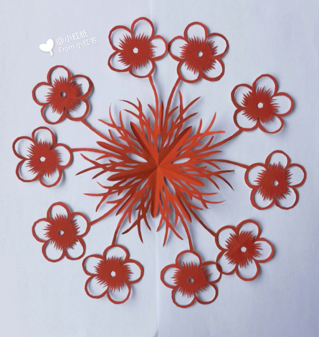 小红花折法图片