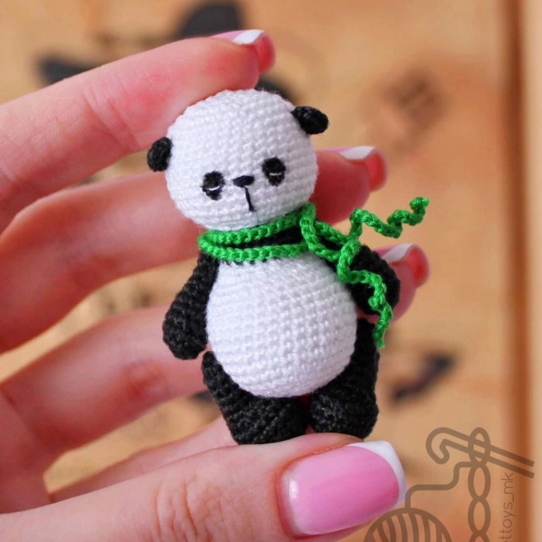 钩小熊猫玩偶的钩法图片