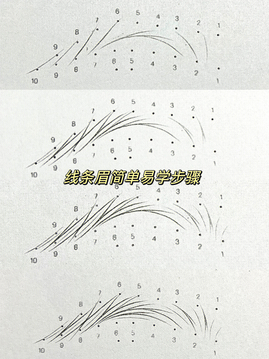 野生线条眉简单排列步骤