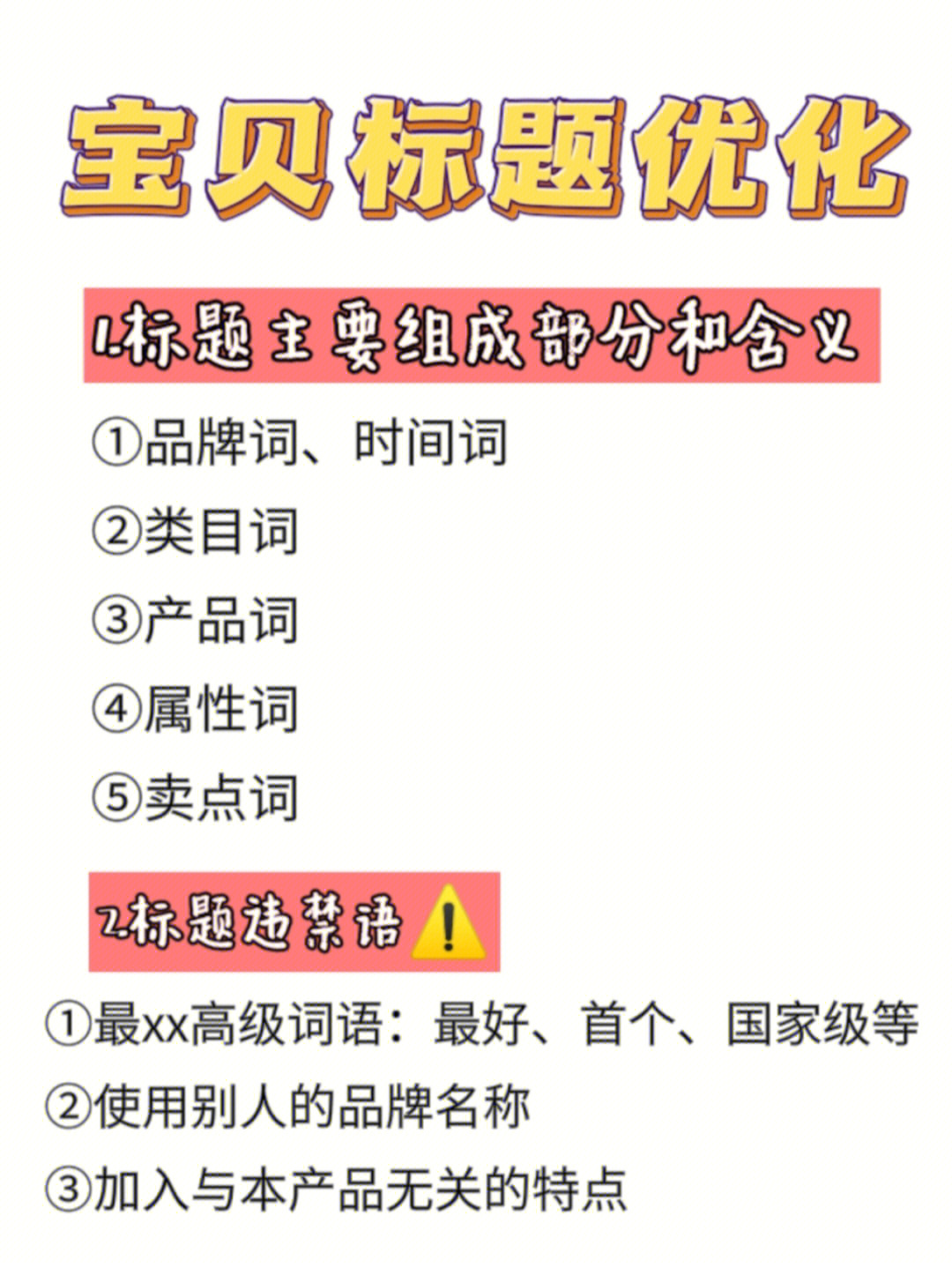 引出重磅嘉宾:长尾词②三种类型的标题违禁词→图2为本篇内容的知识