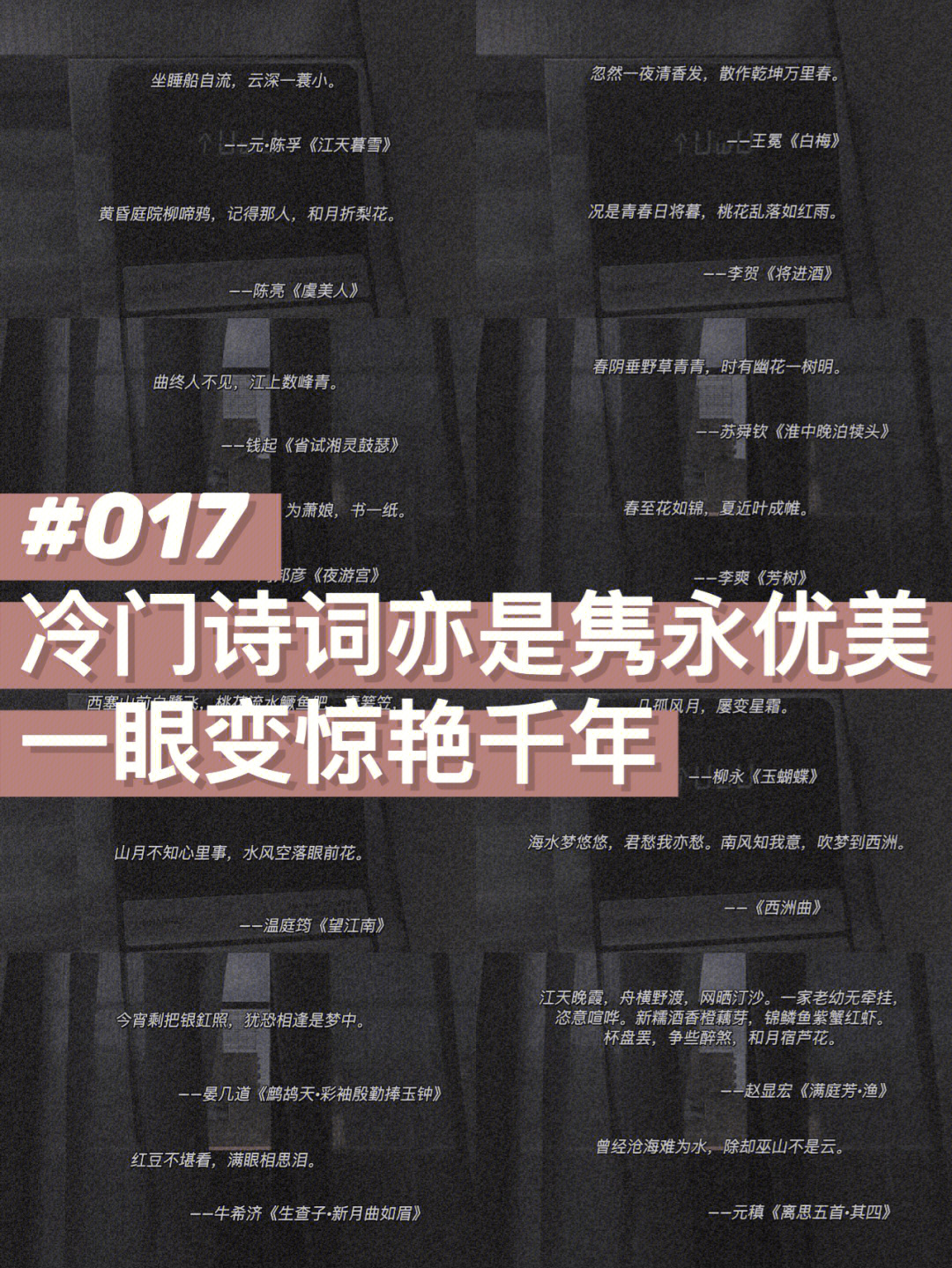 苏舜钦《淮中晚泊犊头》78春至花如锦,夏近叶成帷