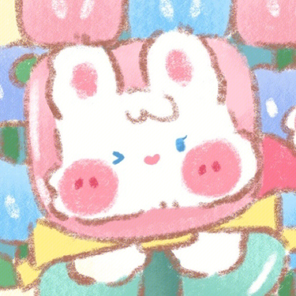 粉色猪和兔子情侣头像图片