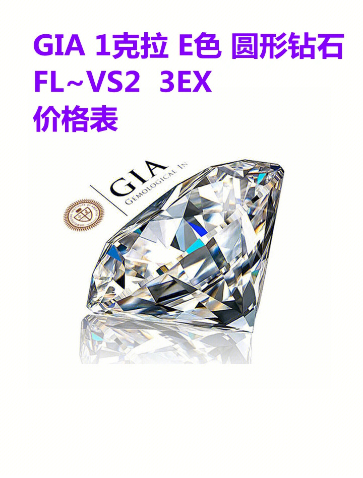gia1克拉e色圆形钻石价格钻戒定制上海