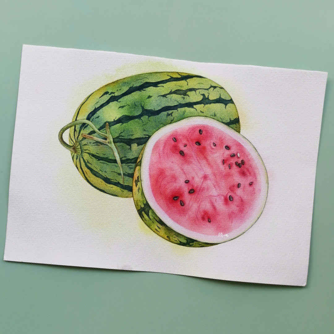 水彩西瓜怎么画图片