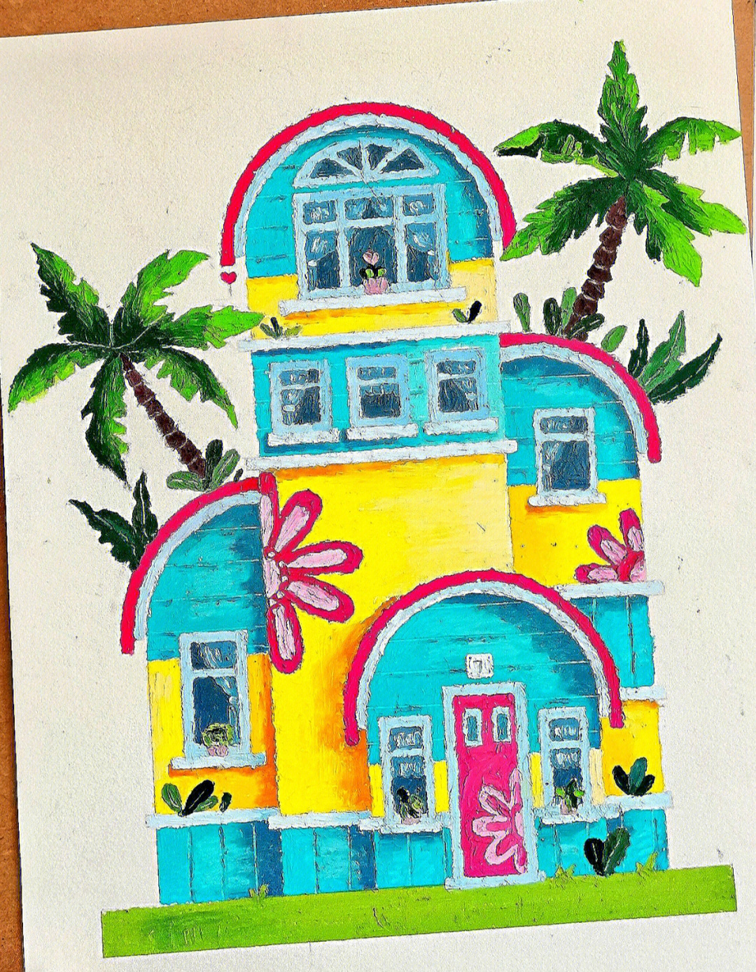 别墅的画法(彩色)图片