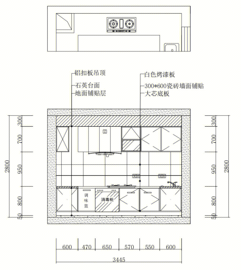 地中海风格厨房立面图图片