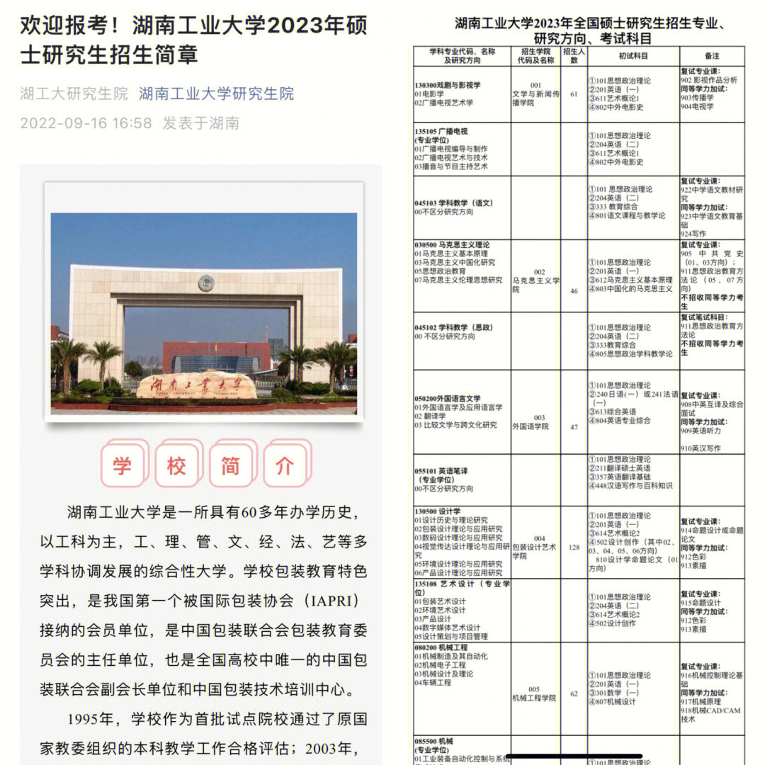 2023湖南工业大学艺术设计专业考研科目有变