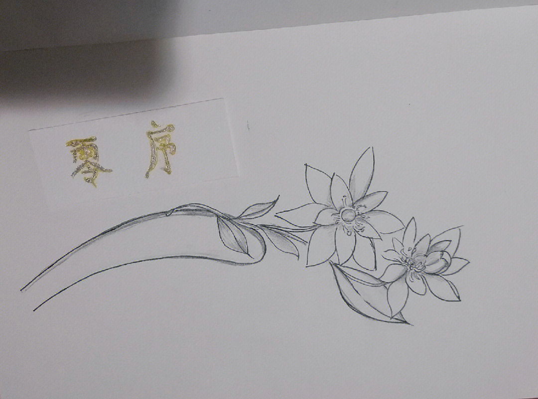 木簪子草图图片