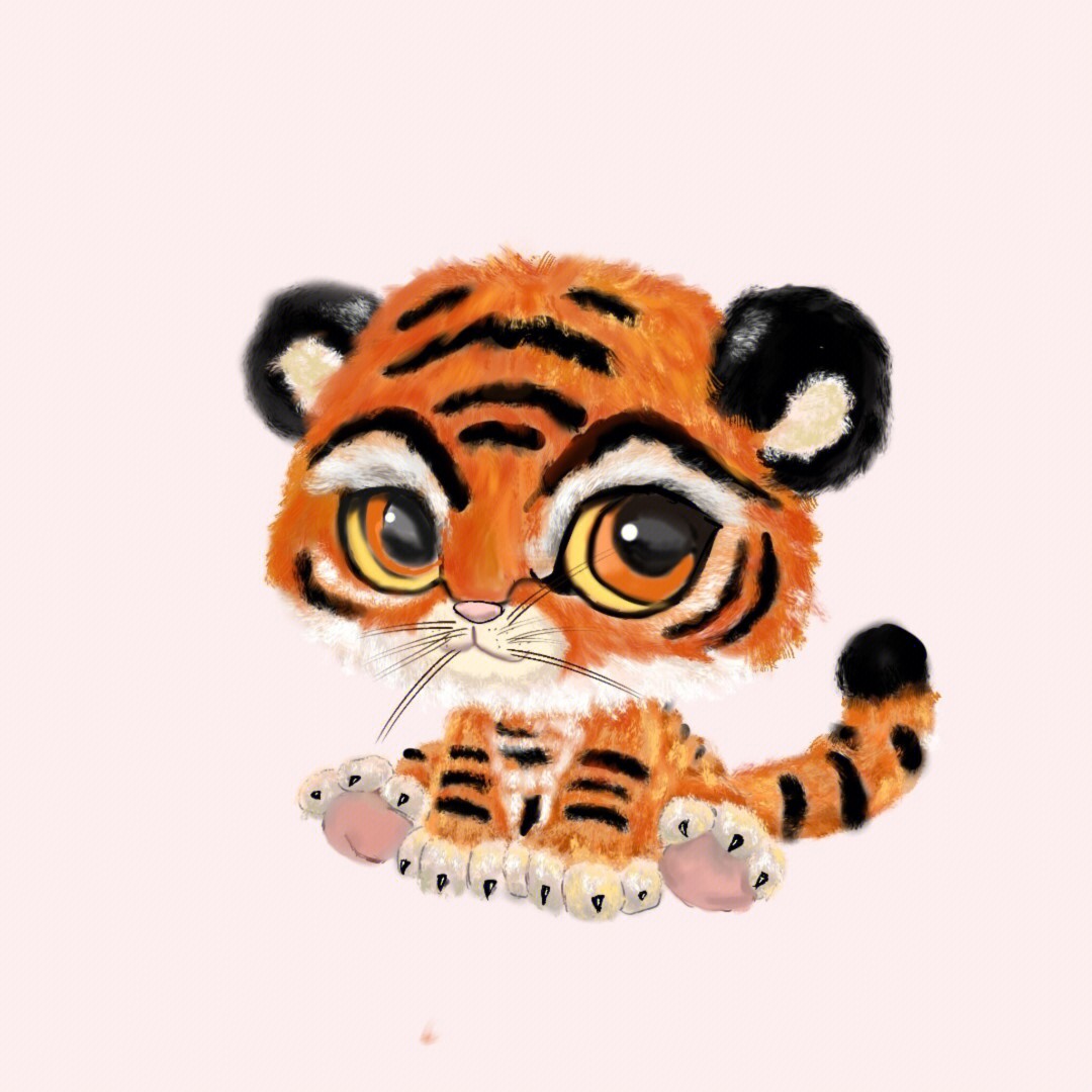 平板画的小老虎