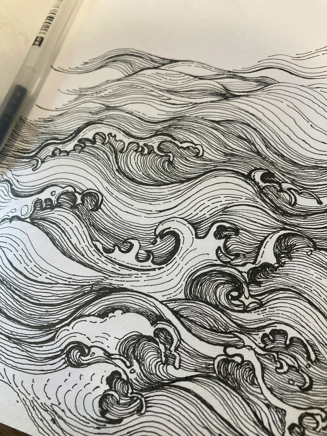 海波纹简笔画图片