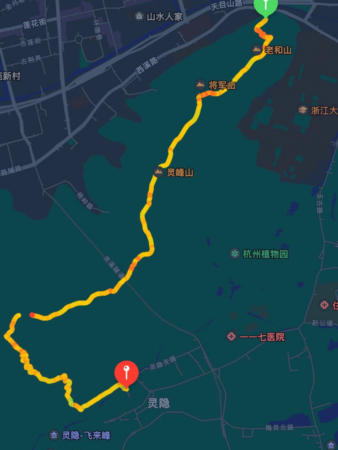 杭州虎山公园爬山路线图片