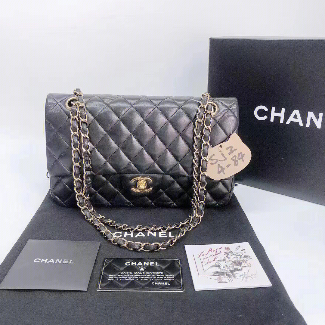 chanel经典黑金cf中号12开有卡全套