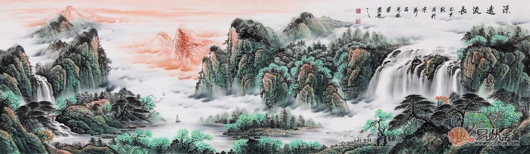 家居客厅装饰画石荣禄老师山水画