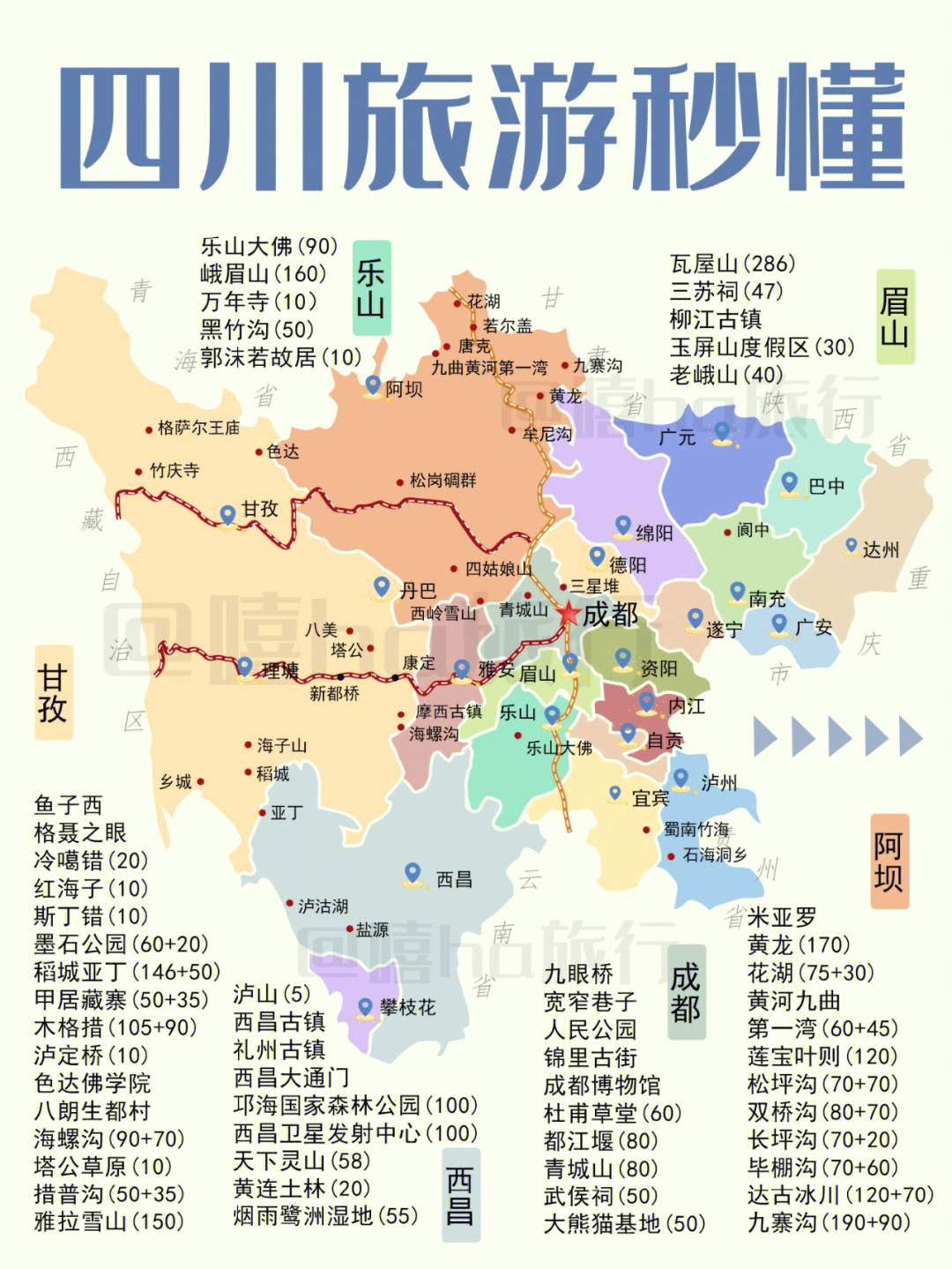 四川旅游资源分布图图片