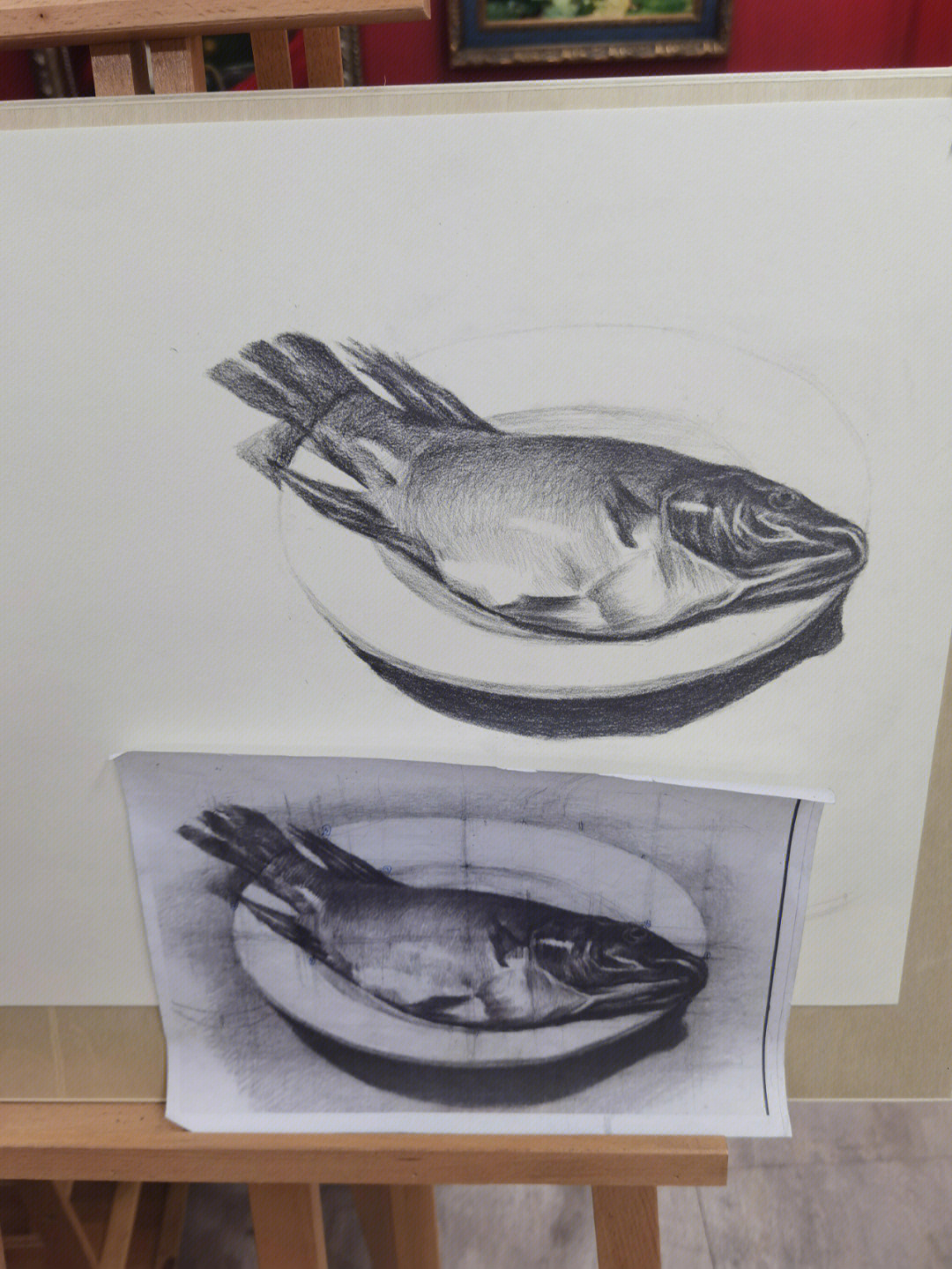 素描第十三课一条鱼过程