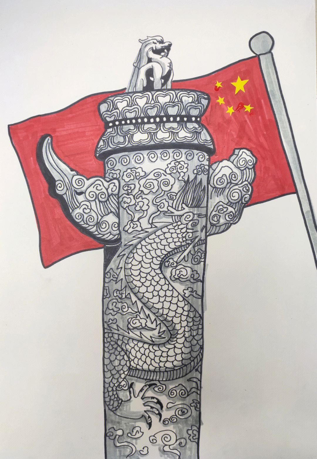 中国柱子图画图片