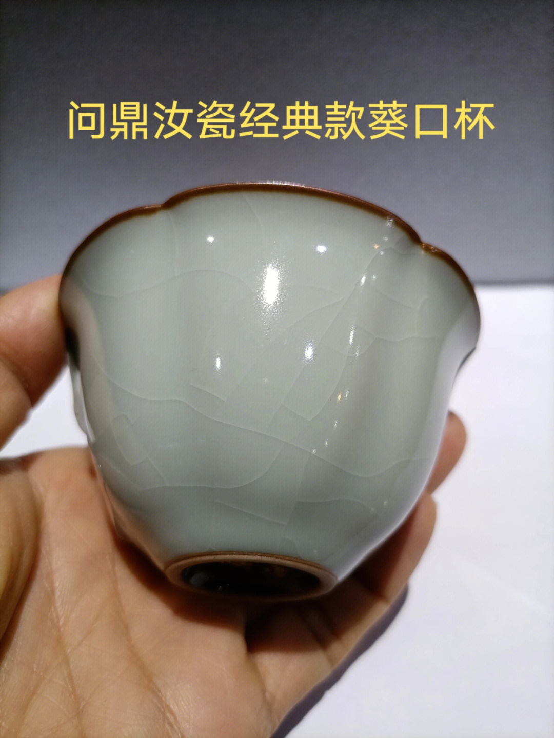 问鼎格物问鼎汝瓷经典款葵口杯茶杯茶具