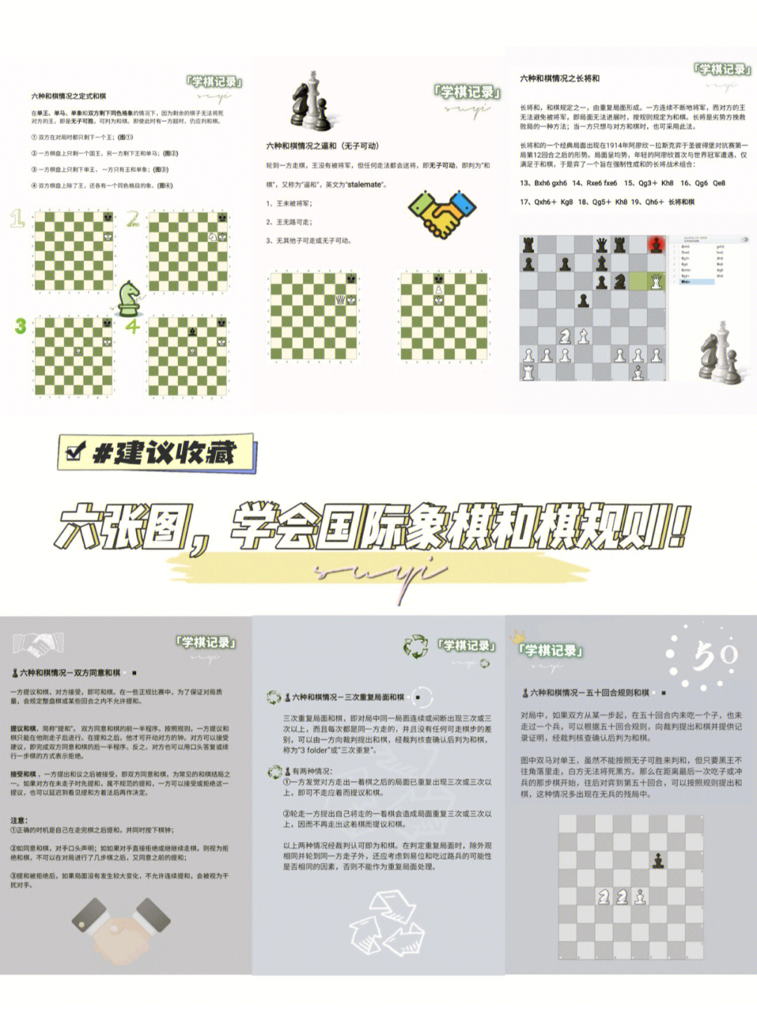 77建议收藏75六张图学会国际象棋和棋规则
