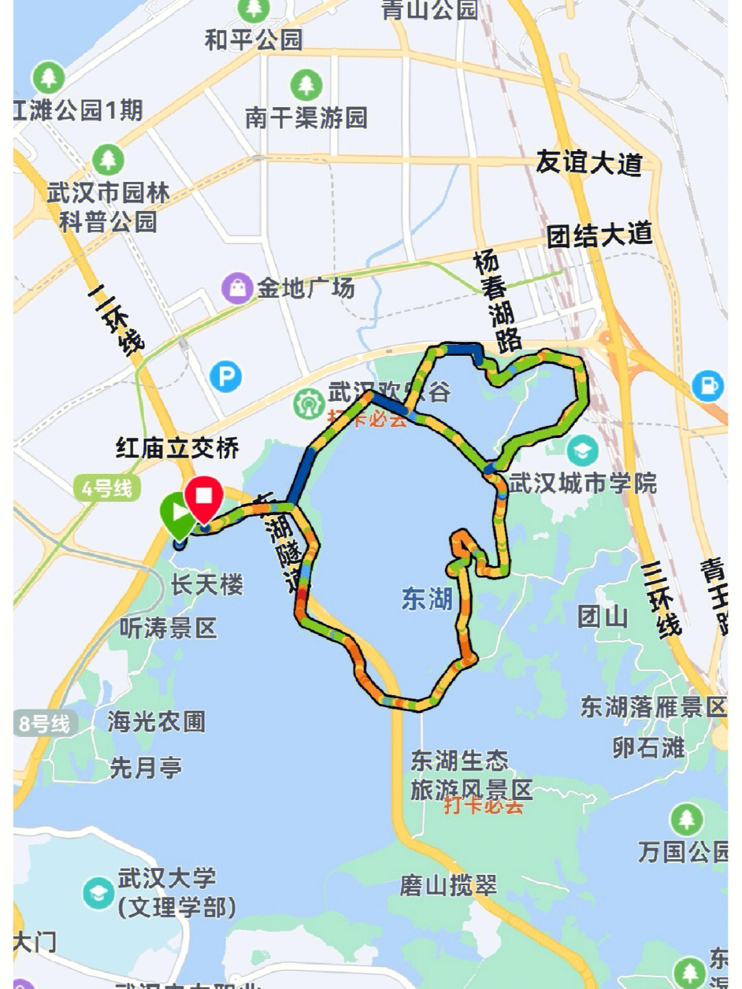武汉东湖绿道路线图图片