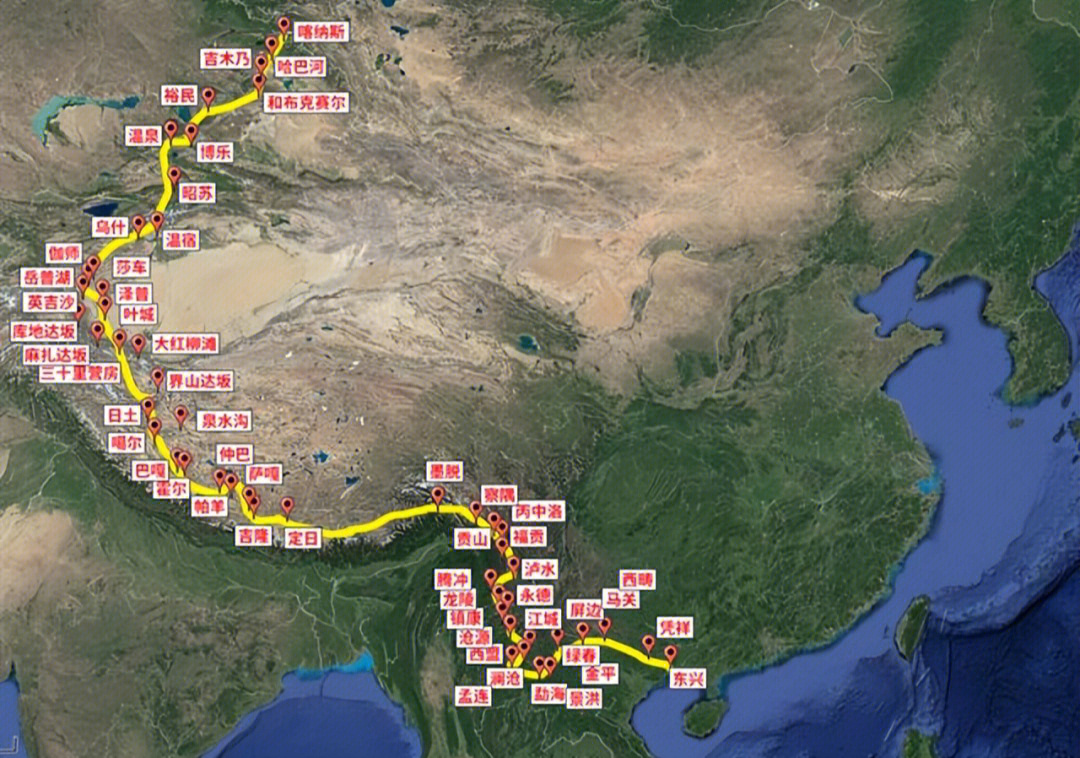 老219国道北起新疆喀什地区叶城县的零公里石碑,南至西藏日喀则市拉孜