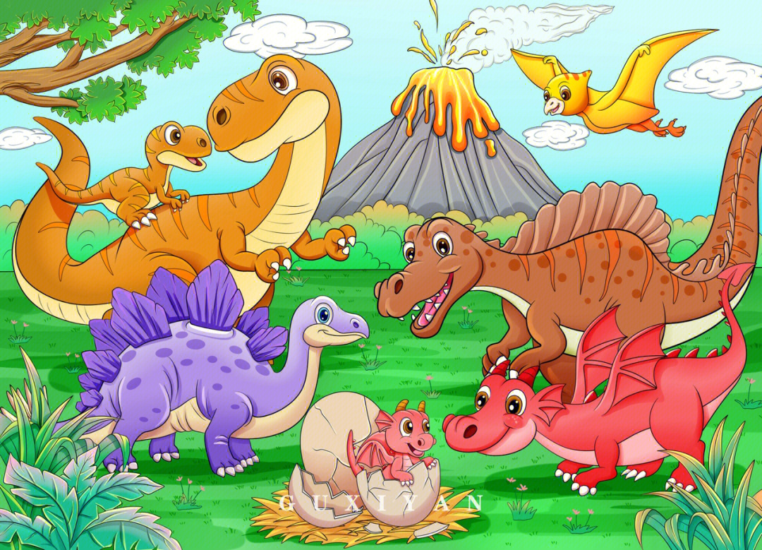 恐龙插画 儿童插画 拼图 手绘恐龙 恐龙世界 动物世界 卡通