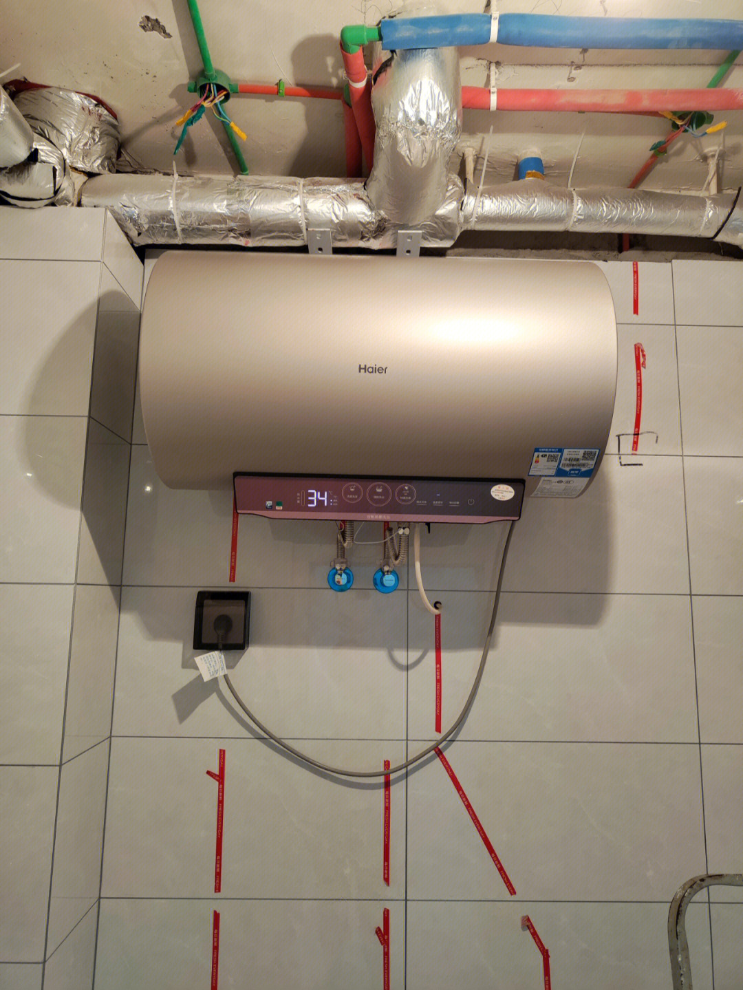 海尔电热水器安装完成了