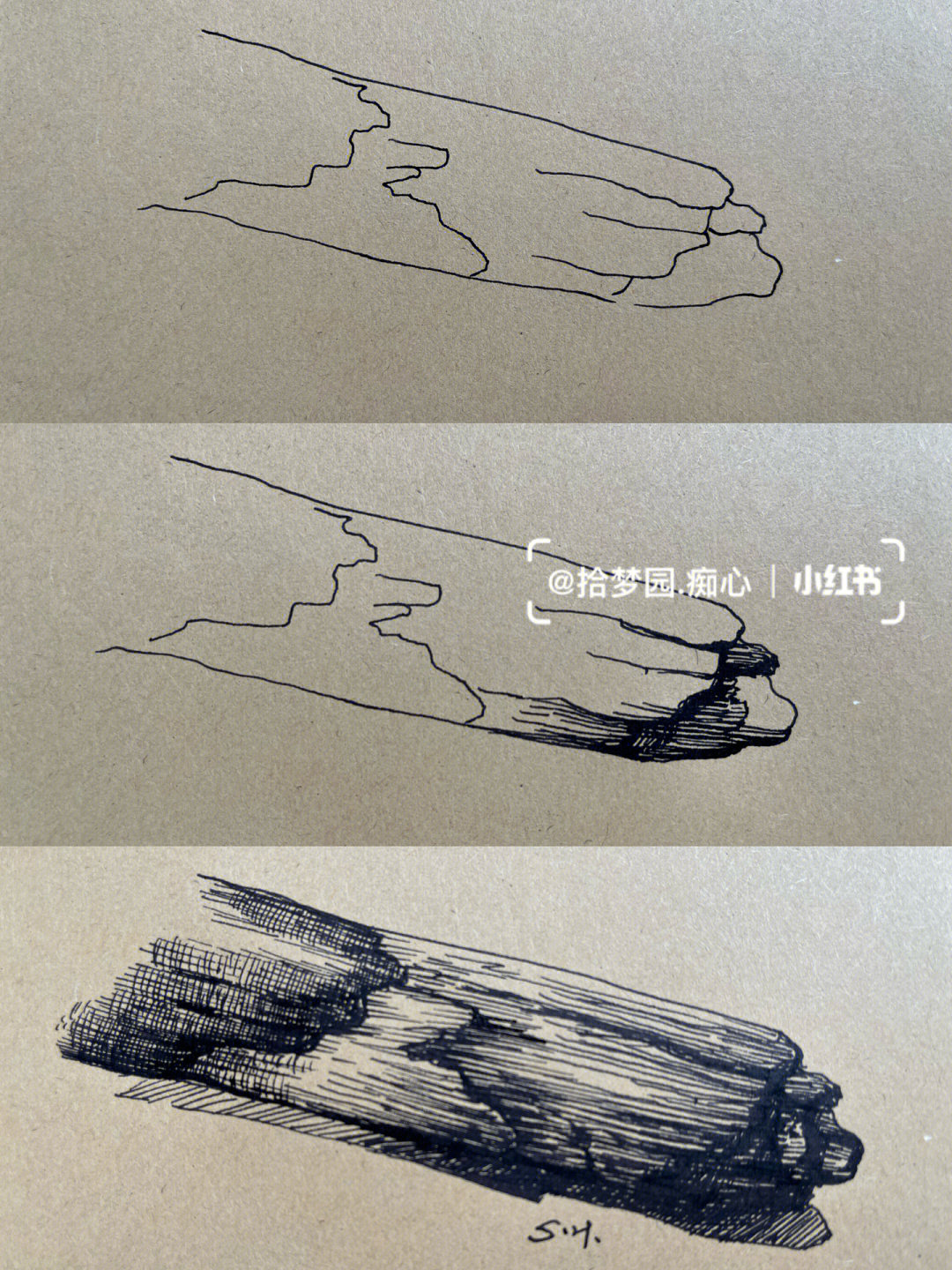 木板速写画法图片